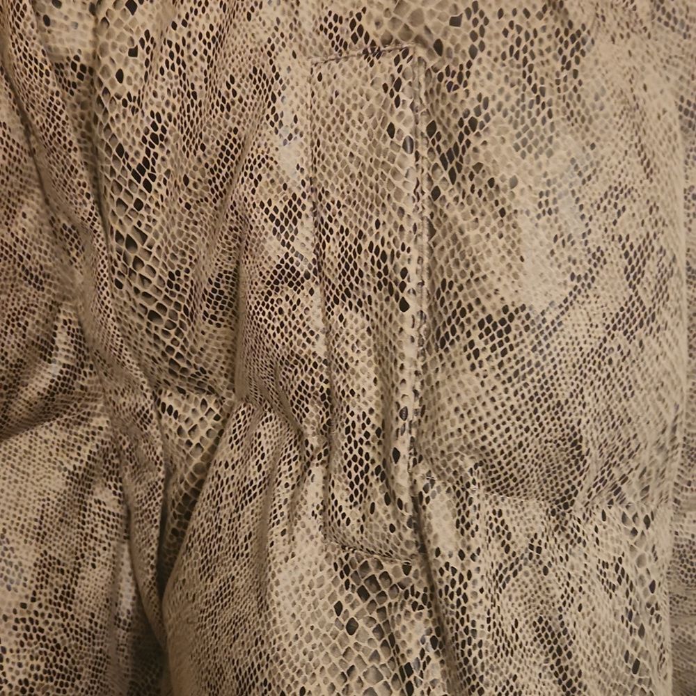 Tyler Boe Tan Python-Print Puffer Bomber Jacket S… - image 6